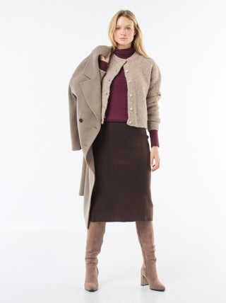 Jupe midi en tricot ottoman