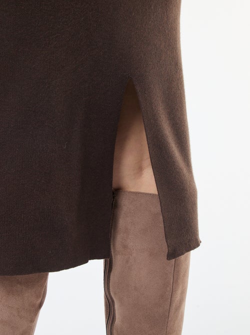 Jupe midi en tricot ottoman - Kiabi