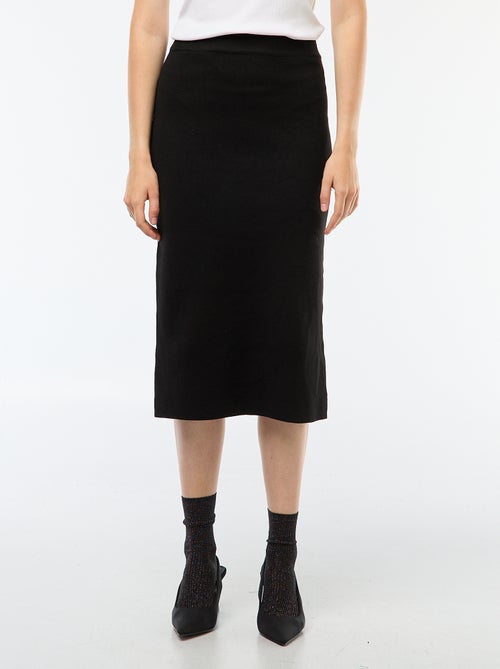 Jupe midi en tricot ottoman - Kiabi