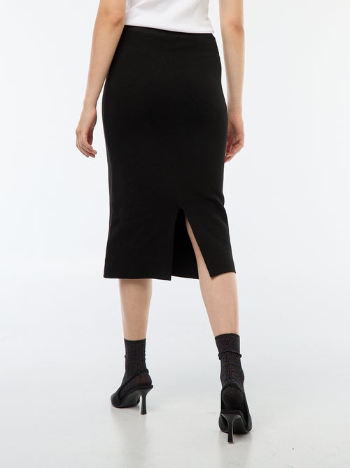 Jupe midi en tricot ottoman - Kiabi