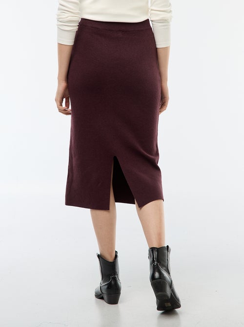 Jupe midi en tricot ottoman - Kiabi