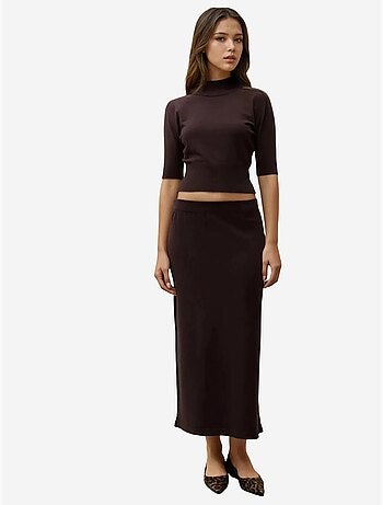 Jupe midi en tricot texturé