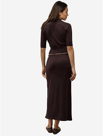 Jupe midi en tricot texturé