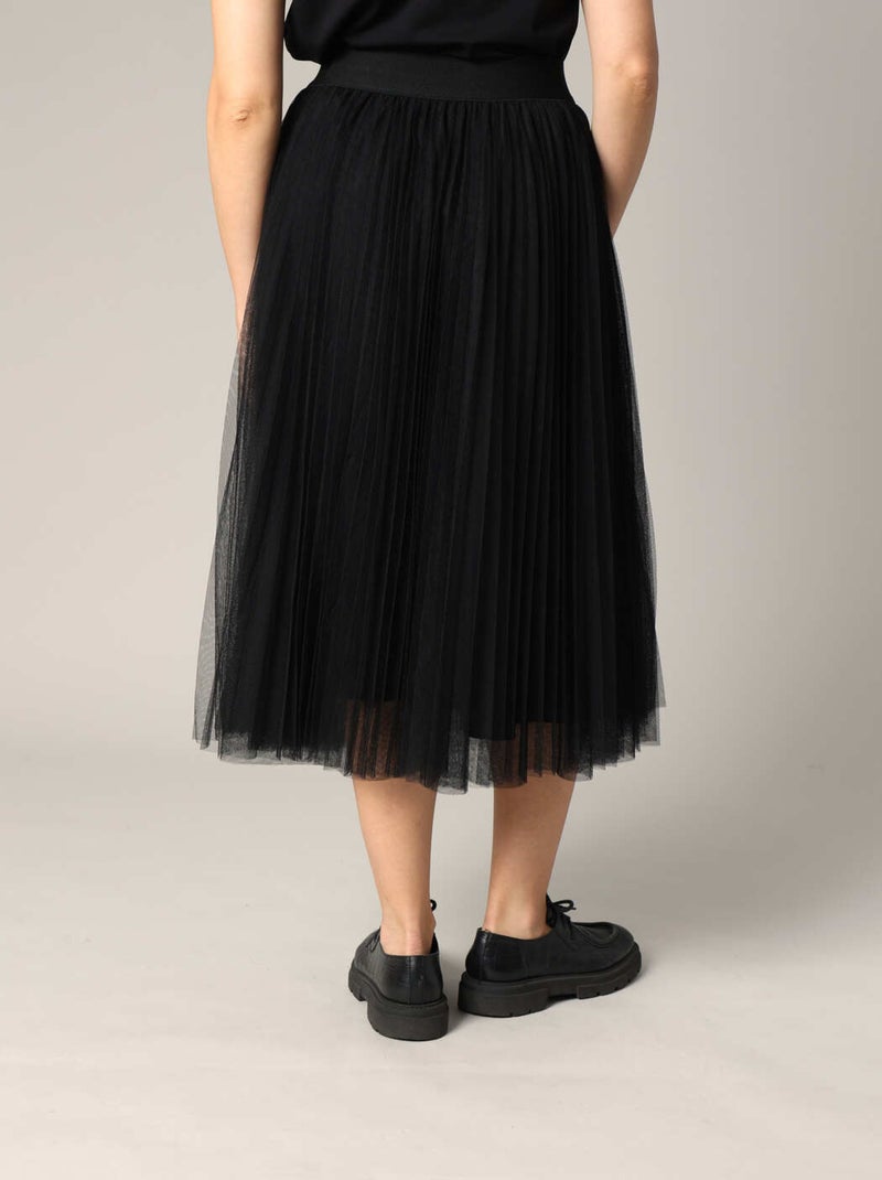 Jupe midi en tulle plissé léger
 'Deeluxe' Noir - Kiabi