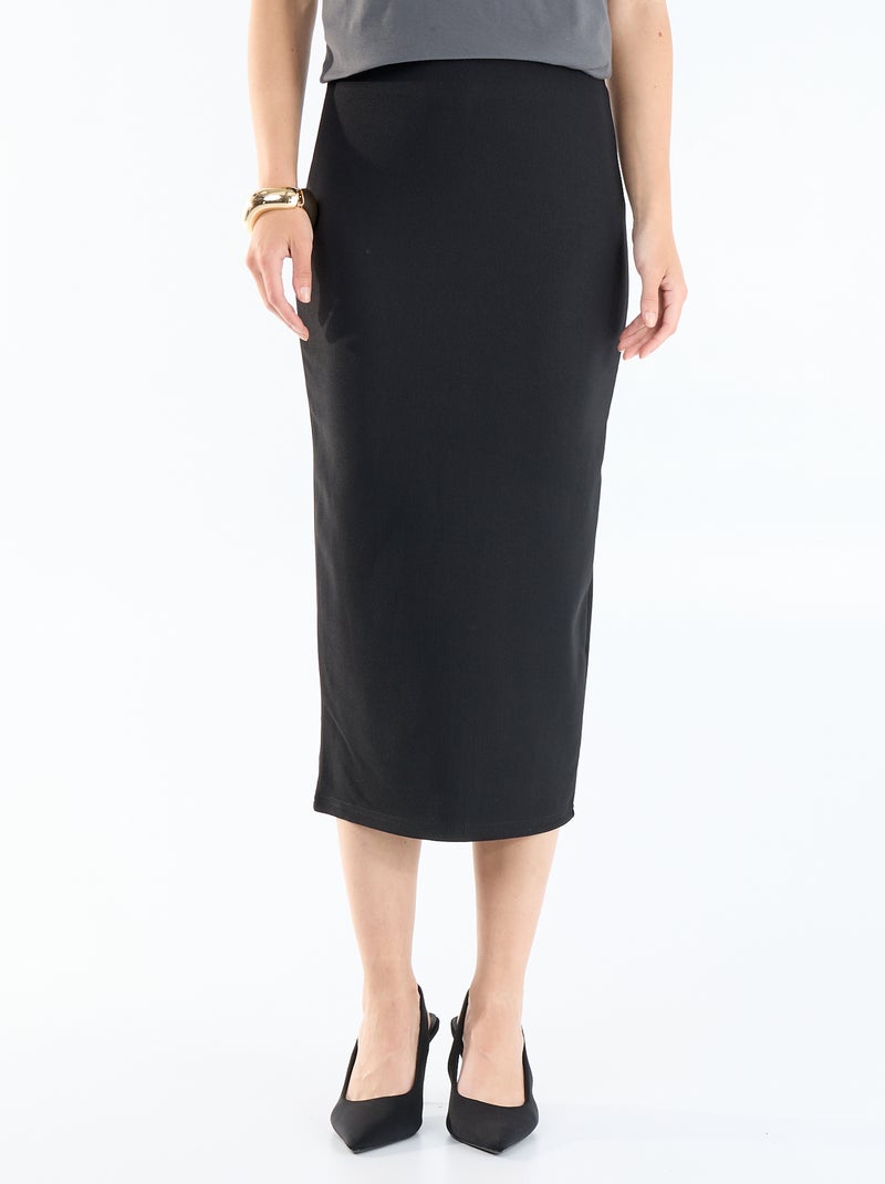 Jupe midi forme crayon Noir - Kiabi