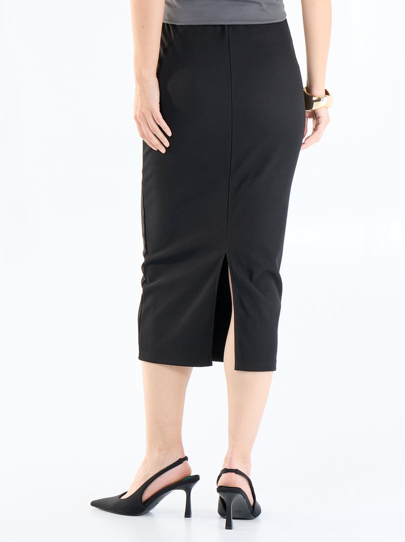 Jupe midi forme crayon Noir - Kiabi