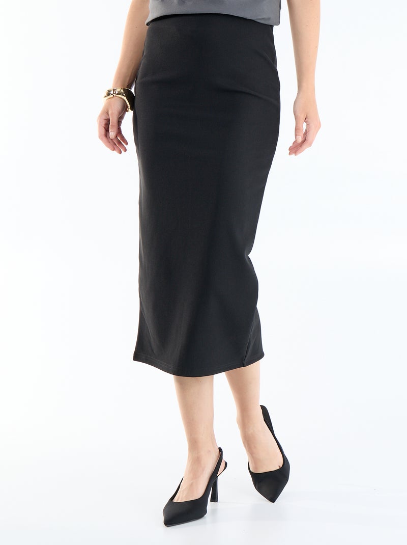 Jupe midi forme crayon Noir - Kiabi
