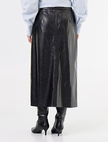 Jupe midi forme droite en simili