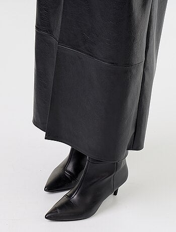 Jupe midi forme droite en simili