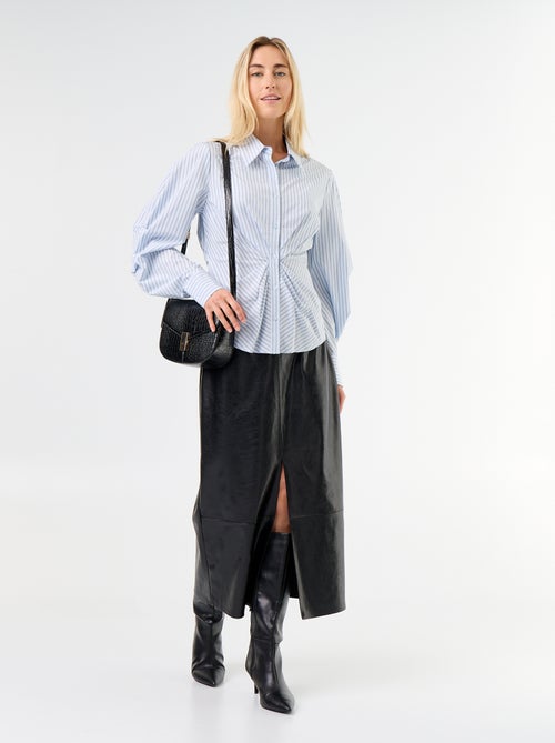 Jupe midi forme droite en simili - Kiabi Jupe midi forme droite en simili - Kiabi