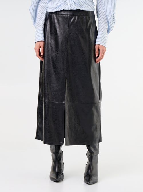 Jupe midi forme droite en simili - Kiabi Jupe midi forme droite en simili - Kiabi