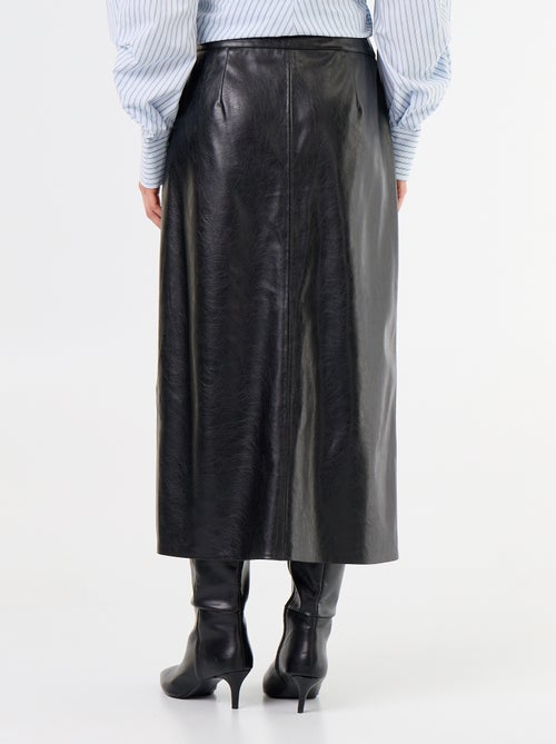 Jupe midi forme droite en simili - Kiabi Jupe midi forme droite en simili - Kiabi