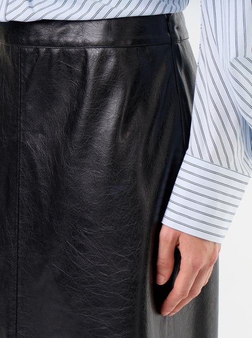 Jupe midi forme droite en simili - Kiabi Jupe midi forme droite en simili - Kiabi