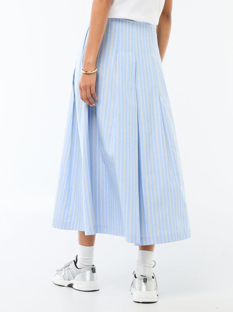 Jupe midi en maille Femme - Rayures multicolores