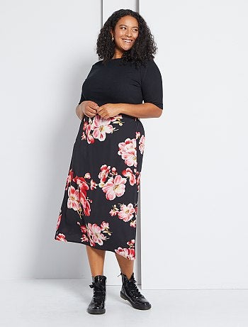 Jupe midi imprimé fleurs
