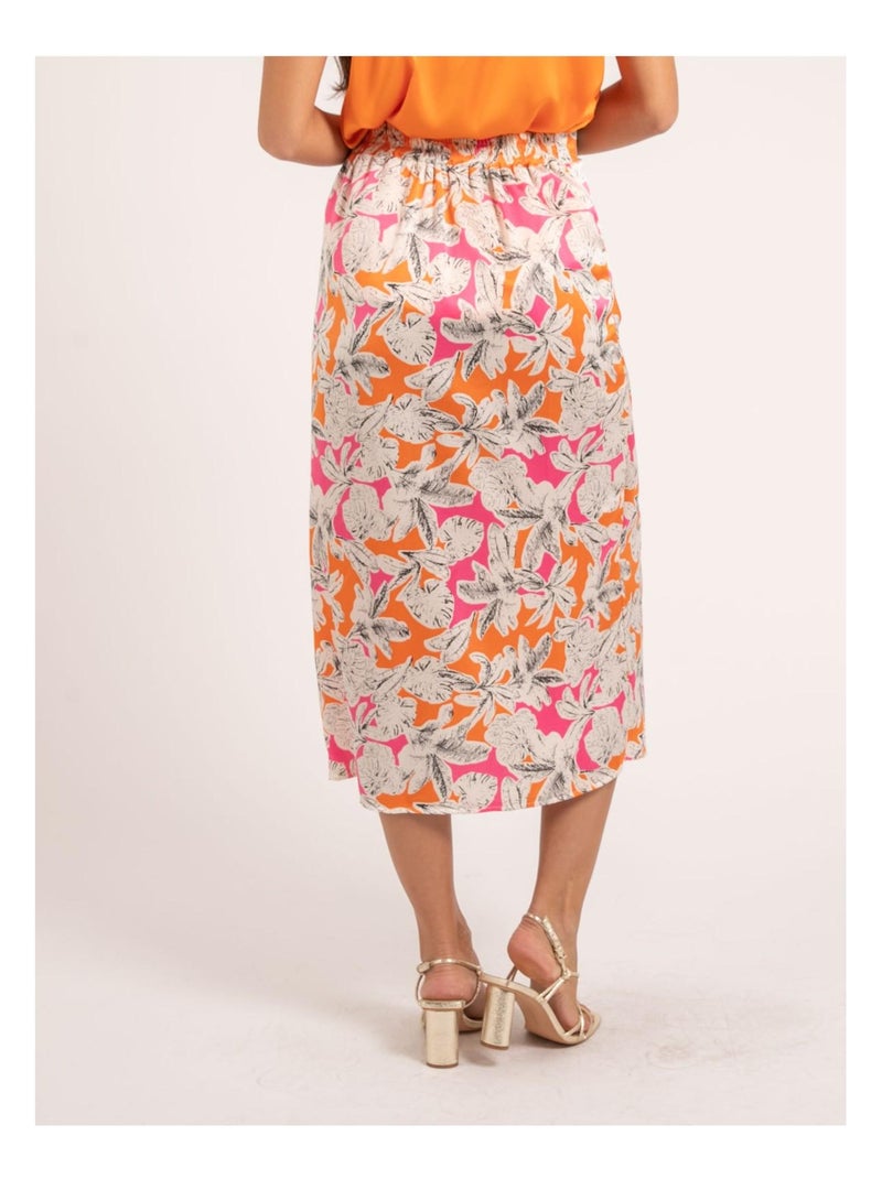 Jupe midi motifs XAMA Rose - Kiabi