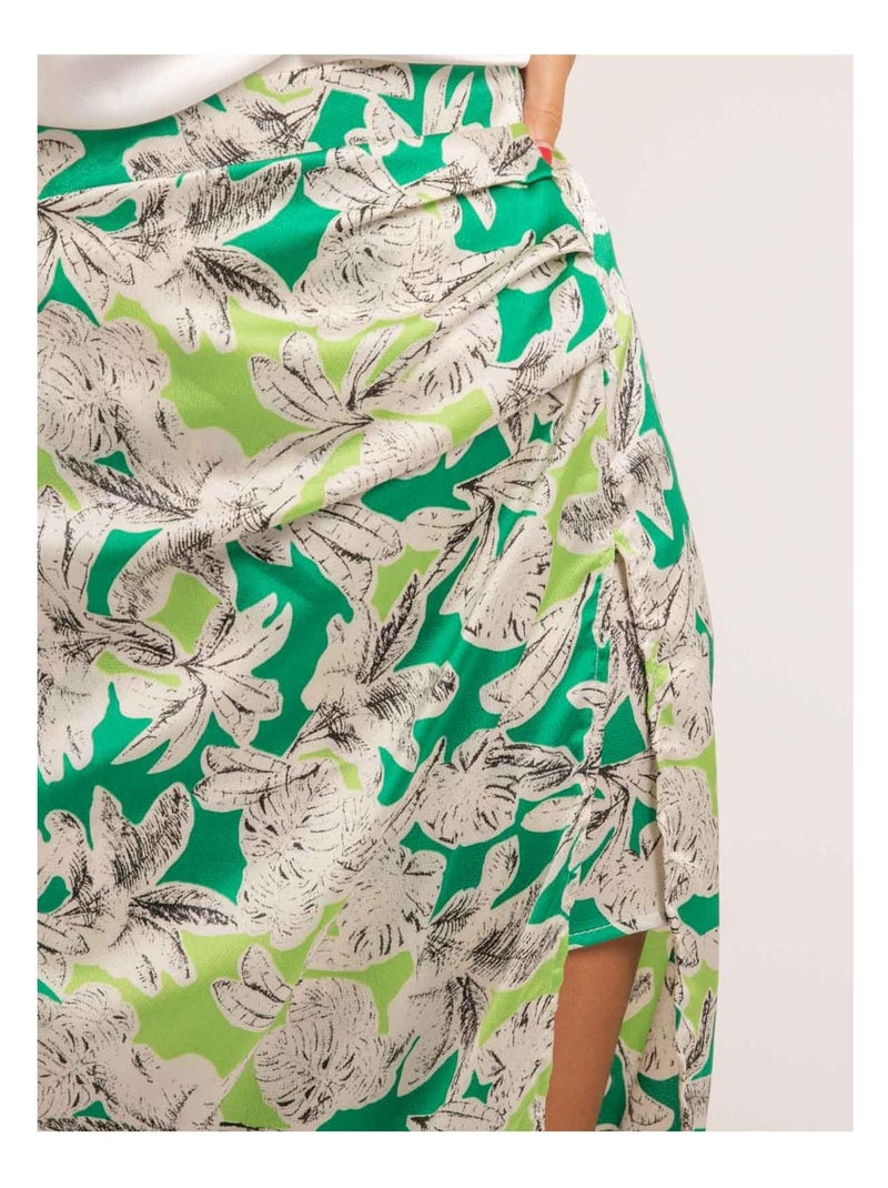 Jupe midi motifs XAMA Vert - Kiabi