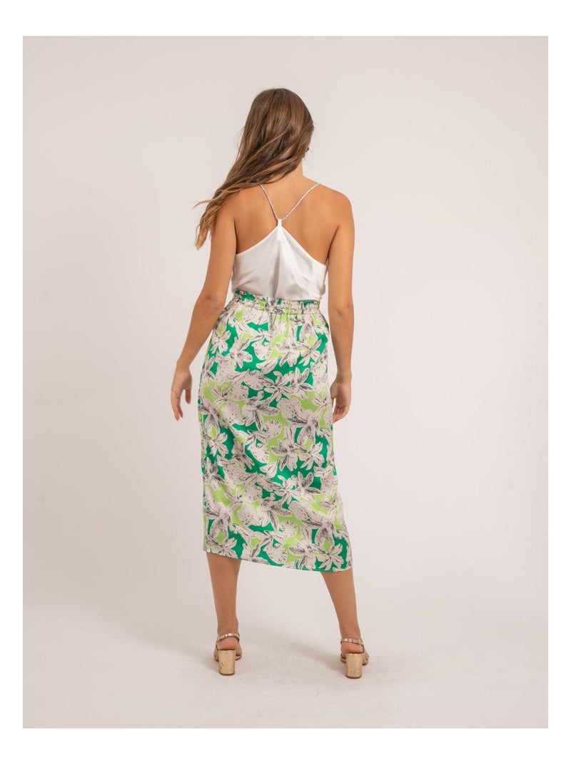 Jupe midi motifs XAMA Vert - Kiabi
