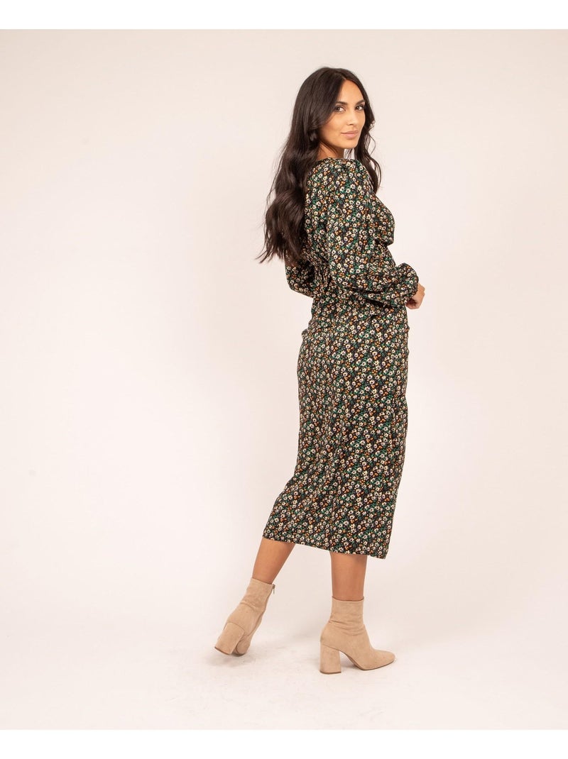 Jupe midi motifs XANITA Noir - Kiabi