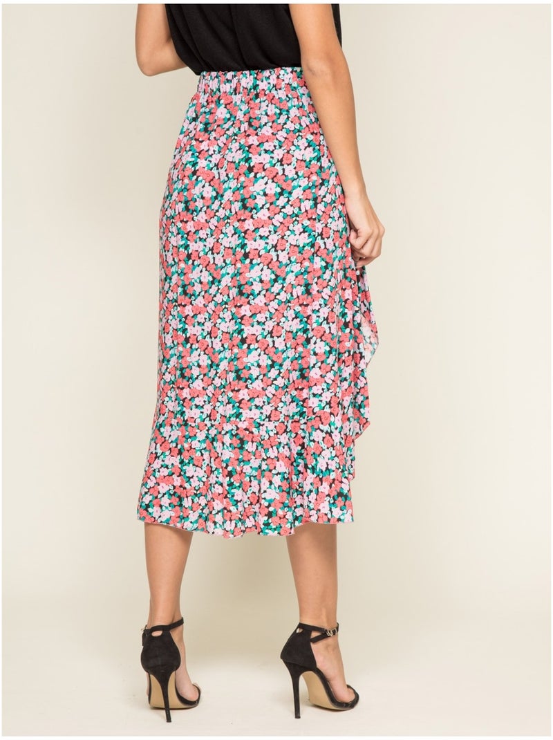 Jupe midi motifs XILAND Rose - Kiabi