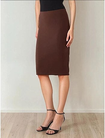 Jupe midi moulante taille haute