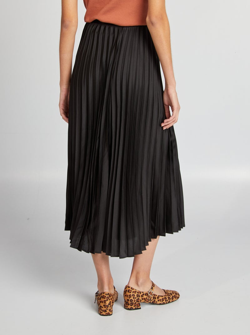 Jupe midi plissée noir - Kiabi
