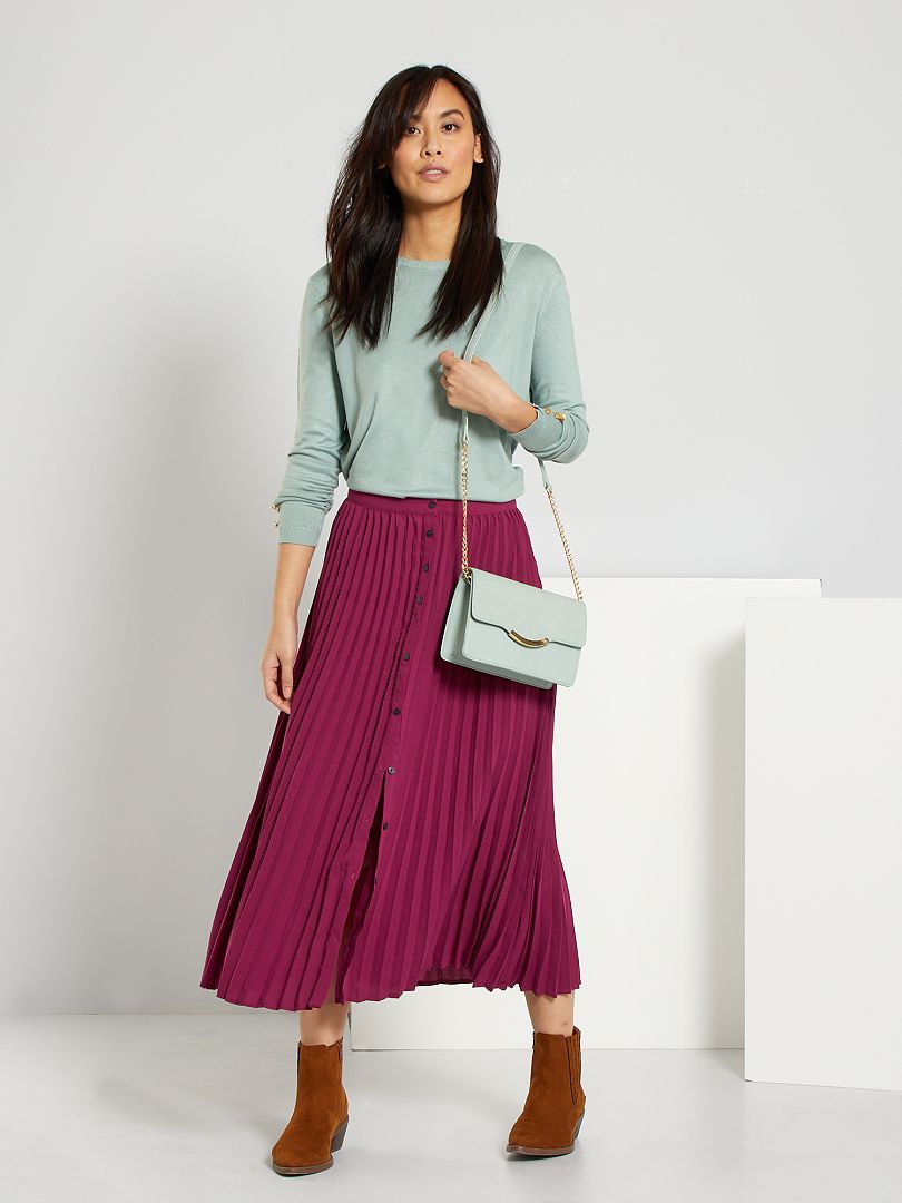 Jupe Midi Plissée Violet Kiabi 18 00€