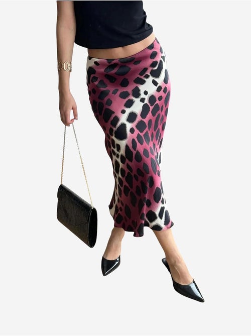 Jupe midi rayée léopard mixray - Kiabi Jupe midi rayée léopard mixray - Kiabi