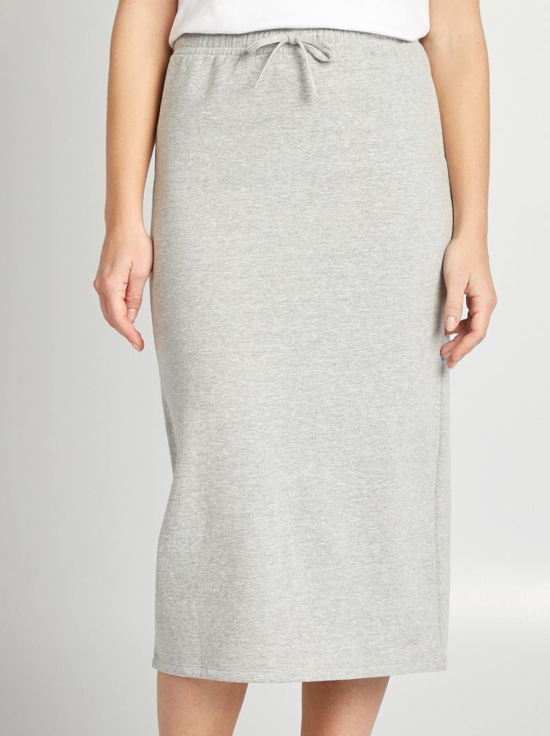 Jupe midi style jogging Gris - Kiabi