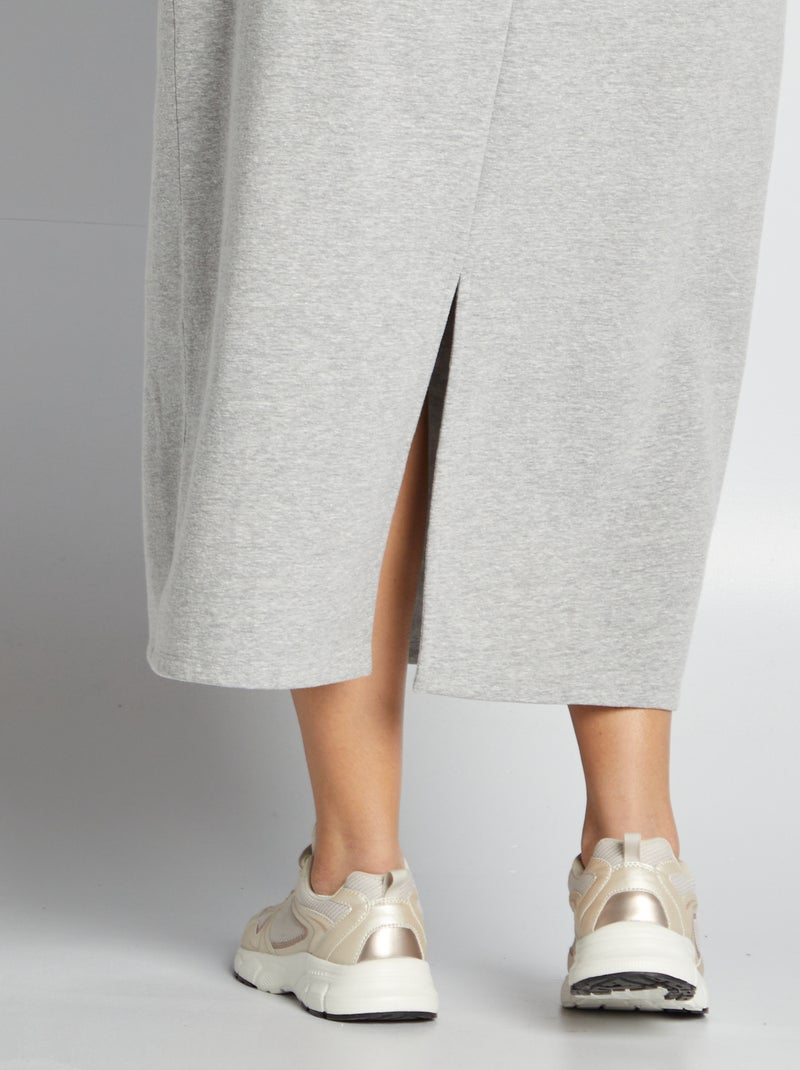 Jupe midi style jogging Gris - Kiabi