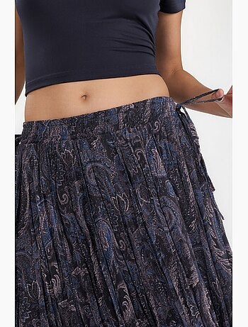 Jupe midi taille haute à motif cachemire hiccup