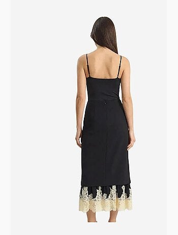 Jupe midi taille haute à motif dentelle lucci