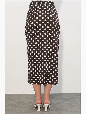 Jupe midi taille haute à pois bdart