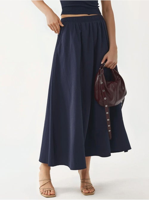 Jupe midi taille haute avec élastique busem - Kiabi