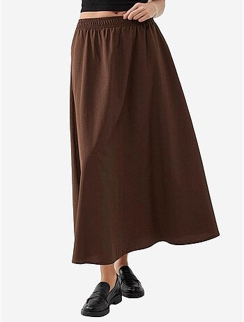 Jupe midi taille haute avec élastique busem