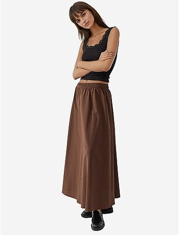 Jupe midi taille haute avec élastique busem