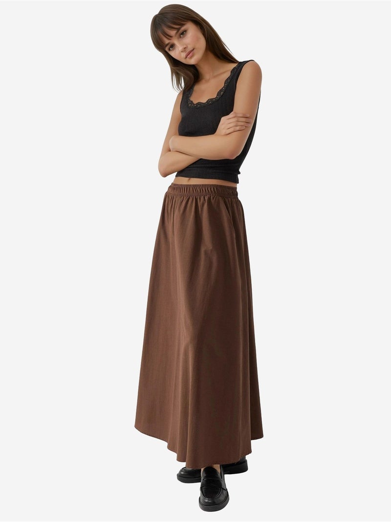 Jupe midi taille haute avec élastique busem Marron foncé - Kiabi