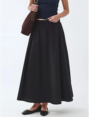 Jupe midi taille haute avec élastique busem