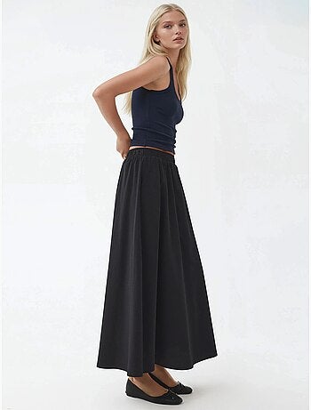 Jupe midi taille haute avec élastique busem