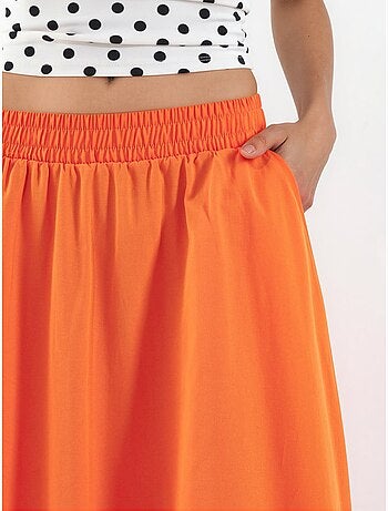 Jupe midi taille haute avec élastique busem