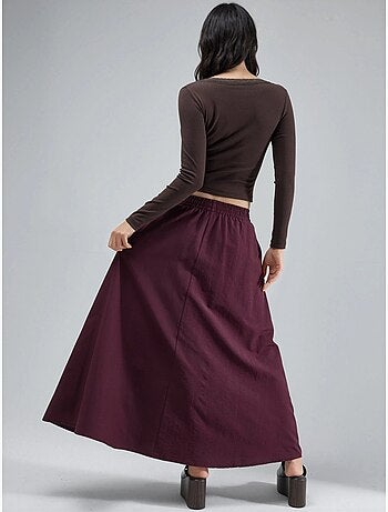 Jupe midi taille haute avec élastique busem