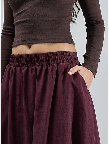 Jupe midi taille haute avec élastique busem