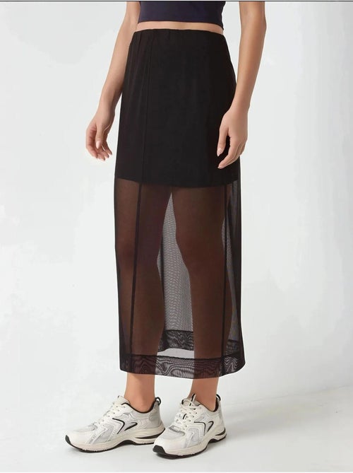 Jupe midi taille haute en dentelle collection pika - Kiabi Jupe midi taille haute en dentelle collection pika - Kiabi