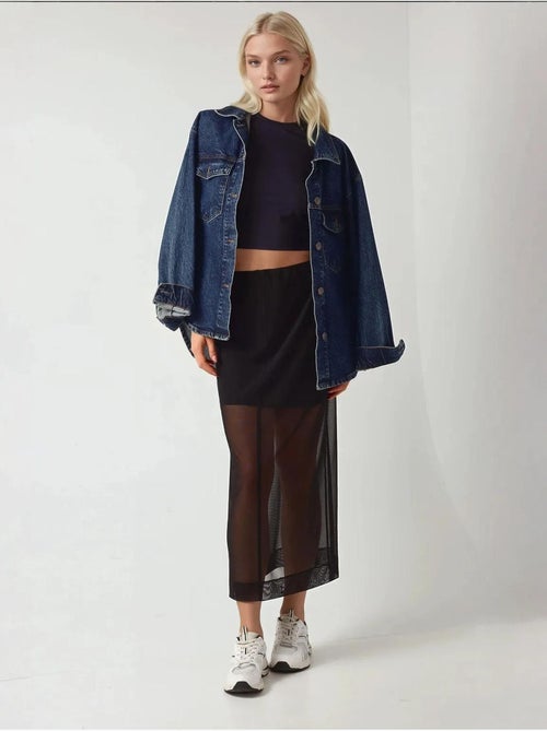 Jupe midi taille haute en dentelle collection pika - Kiabi Jupe midi taille haute en dentelle collection pika - Kiabi