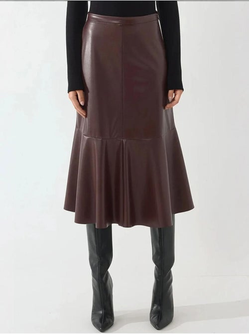 Jupe midi taille haute en similicuir - Kiabi Jupe midi taille haute en similicuir - Kiabi