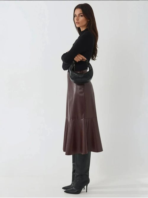 Jupe midi taille haute en similicuir - Kiabi Jupe midi taille haute en similicuir - Kiabi