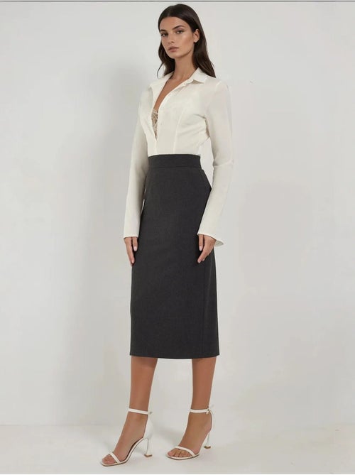 Jupe midi taille haute - Kiabi Jupe midi taille haute - Kiabi