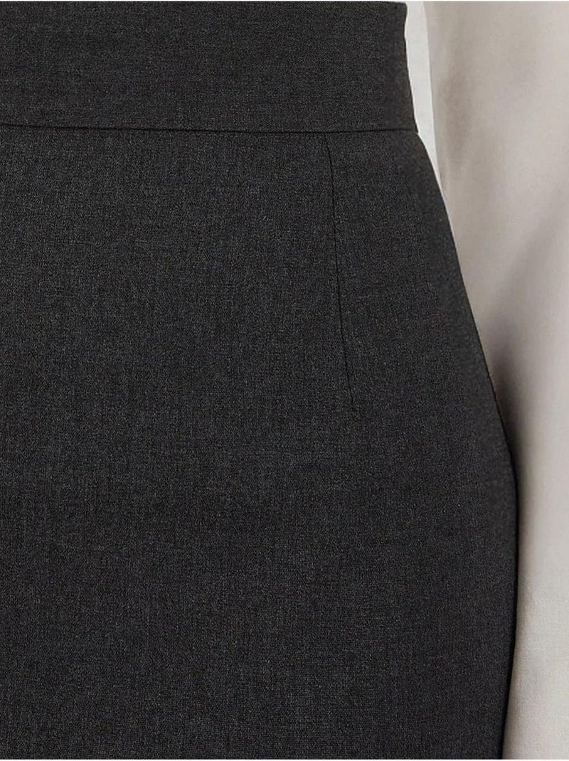 Jupe midi taille haute Gris Noir - Kiabi