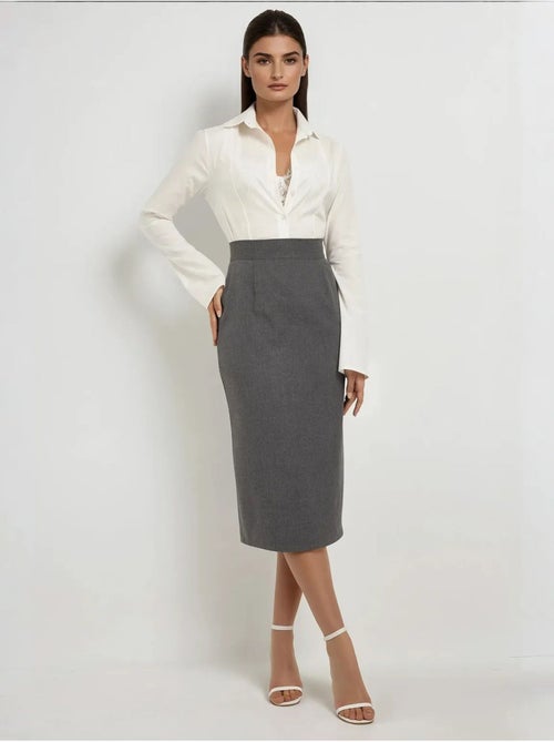 Jupe midi taille haute hiccup - Kiabi Jupe midi taille haute hiccup - Kiabi
