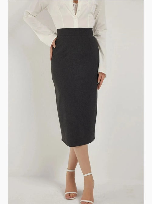 Jupe midi taille haute hiccup - Kiabi